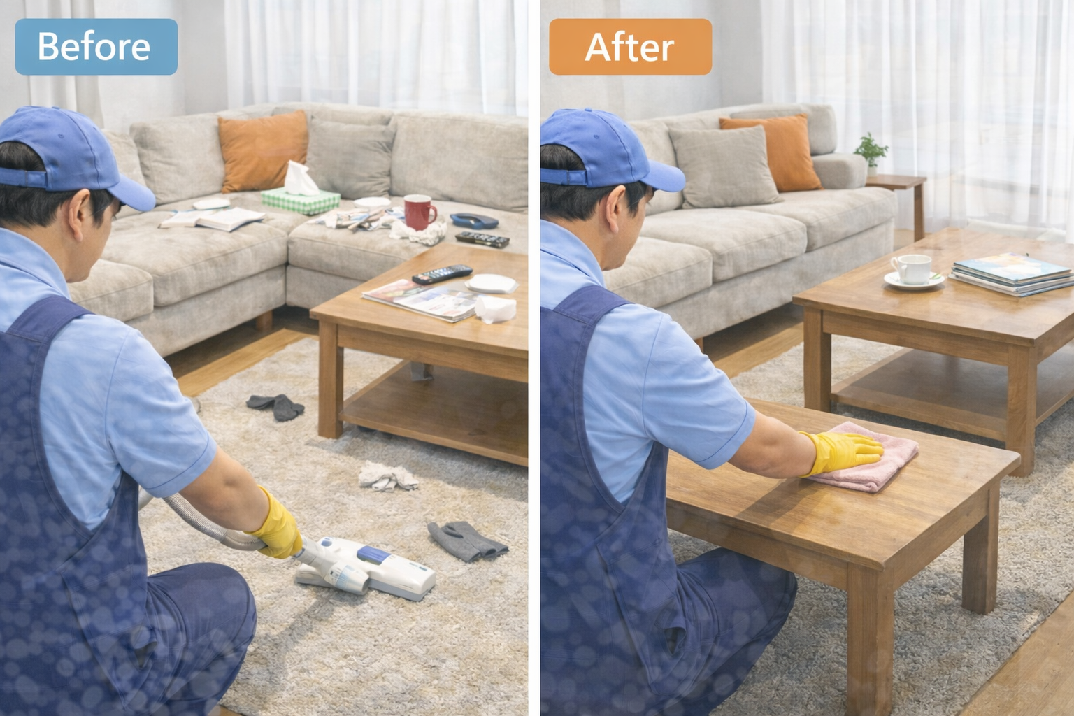 リビングの作業例