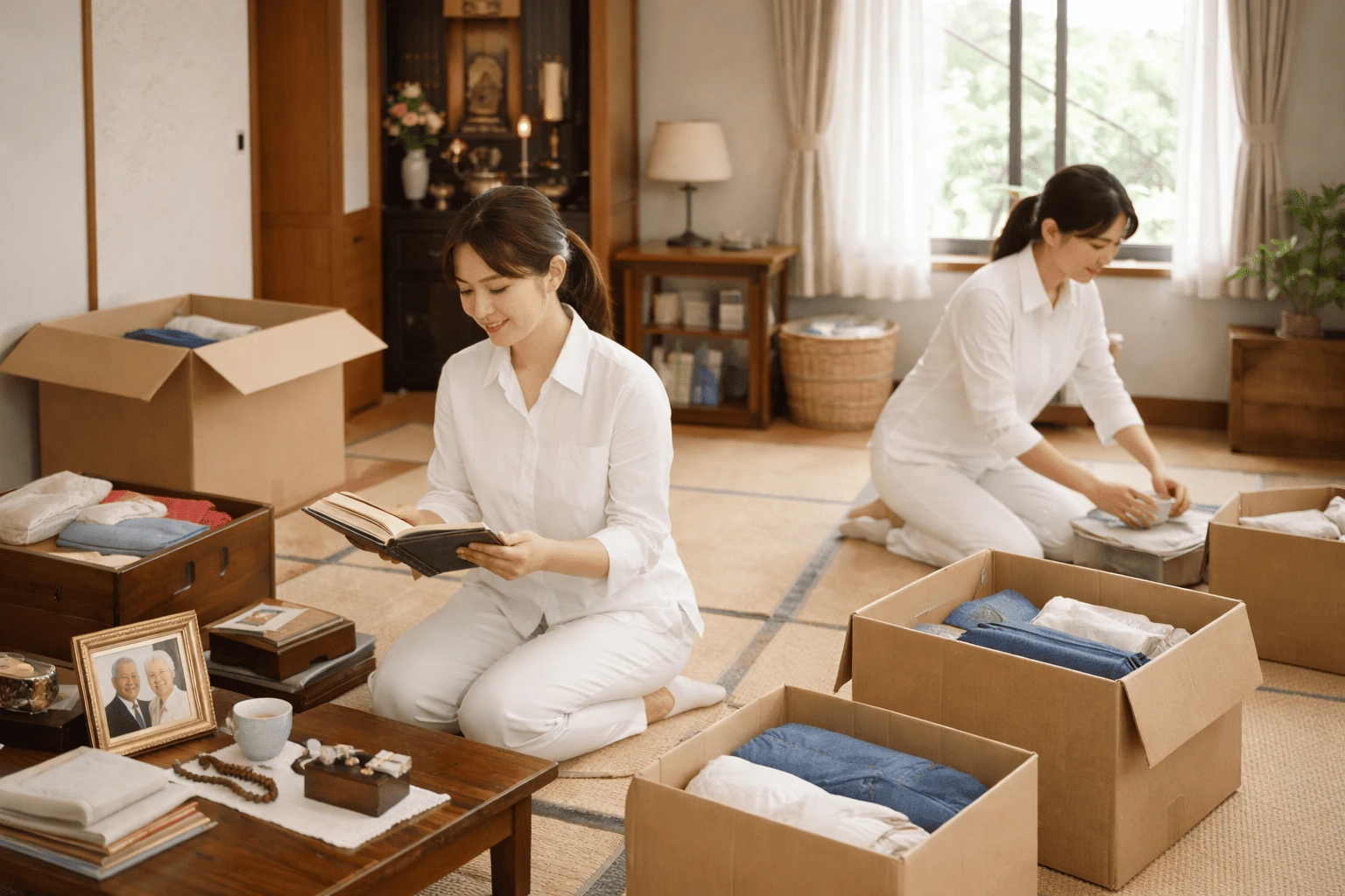 遺品整理の作業イメージ（女性スタッフ）